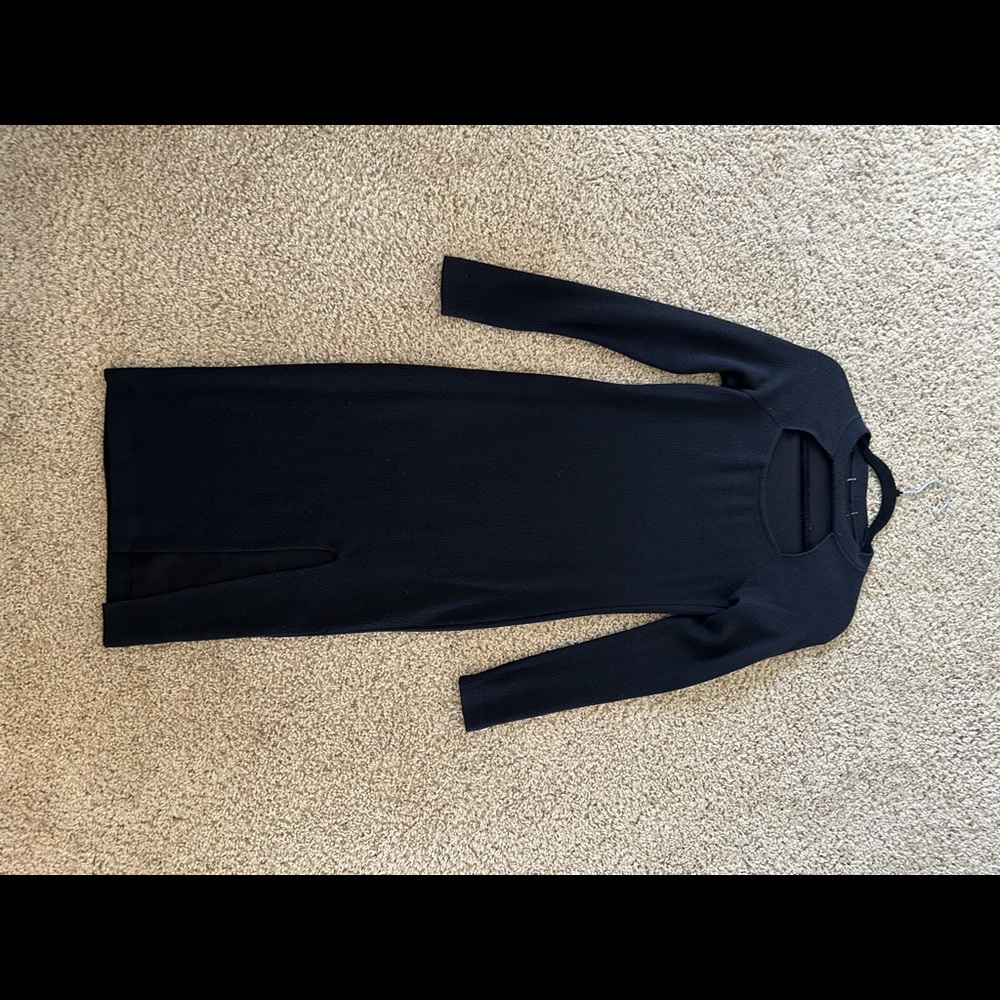 Black midi sweater dress